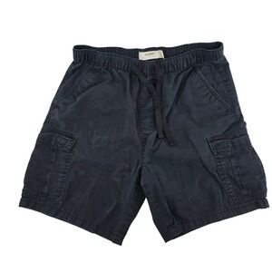Pull&Bear Mens Cargo Shorts Faded Black Elastic Waist Utility Shorts Size M 32
